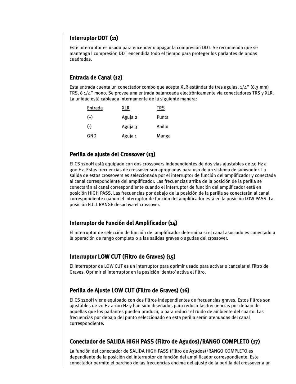 Peavey CS 800H User Manual | Page 38 / 60