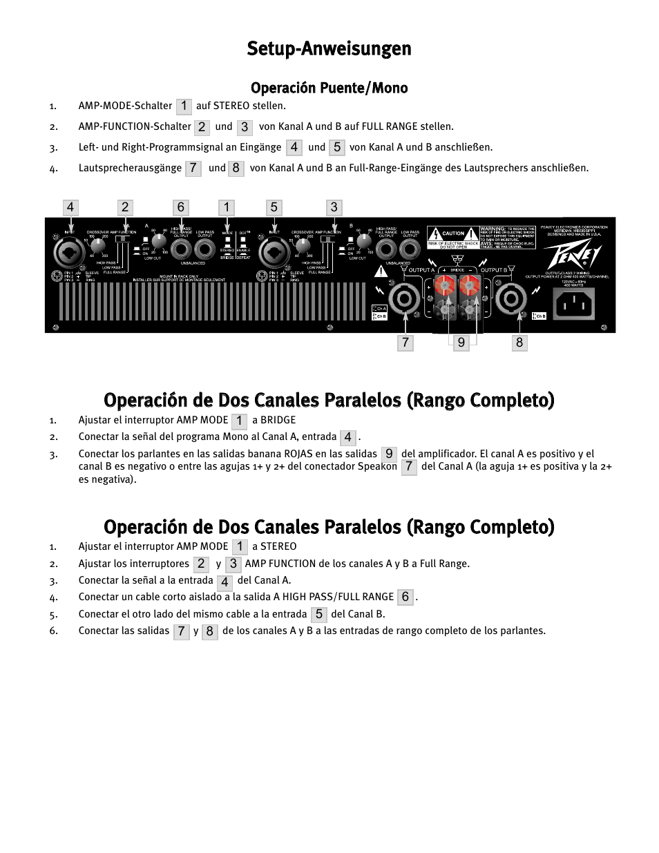 Sse ettu up p--a an nw we eiis su un ng ge en n | Peavey CS 800H User Manual | Page 43 / 60