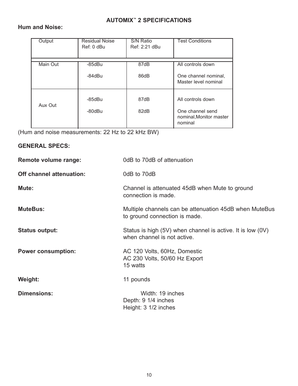 Peavey Automix2 User Manual | Page 10 / 32