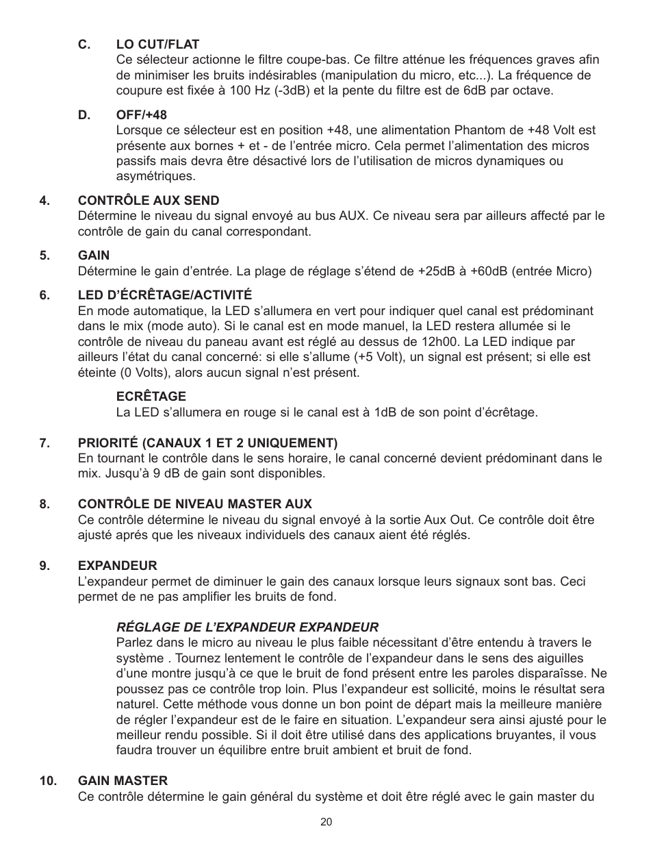 Peavey Automix2 User Manual | Page 20 / 32