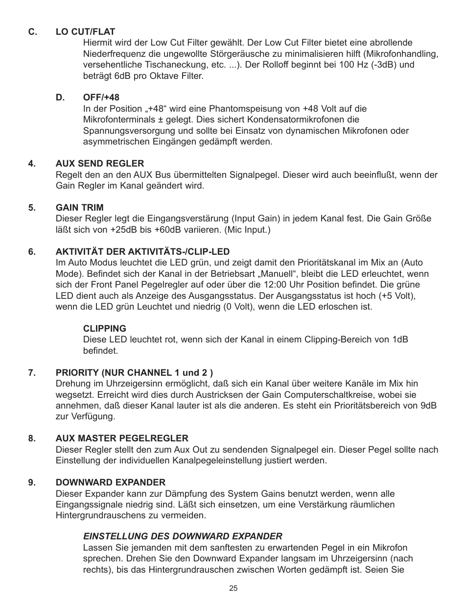 Peavey Automix2 User Manual | Page 25 / 32