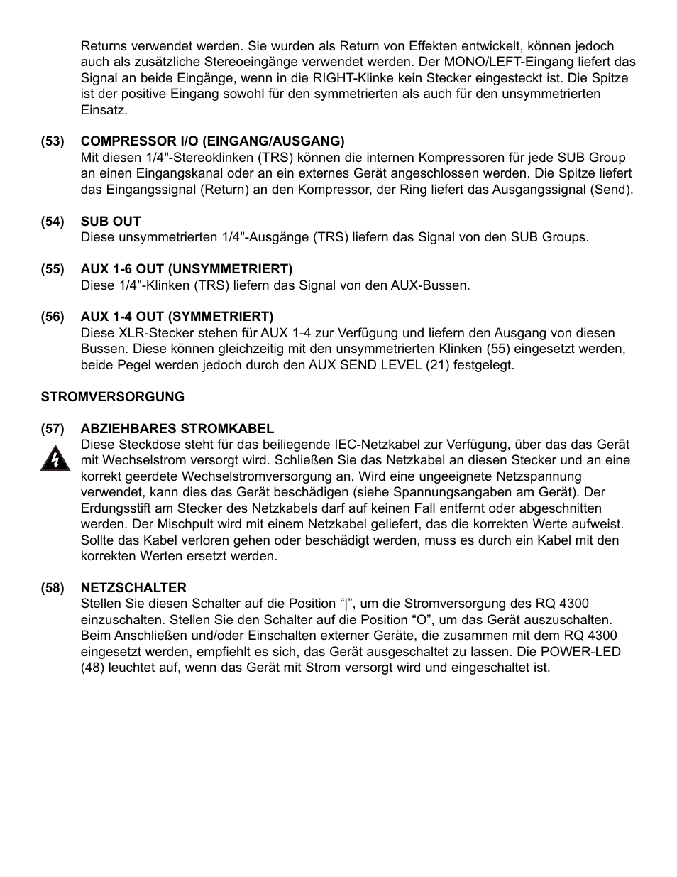 Peavey RQ 4300 Series User Manual | Page 56 / 60