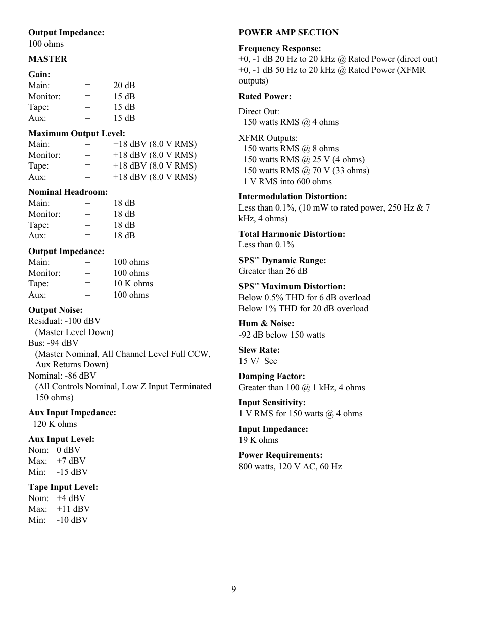 Peavey IRM 8150 User Manual | Page 9 / 16