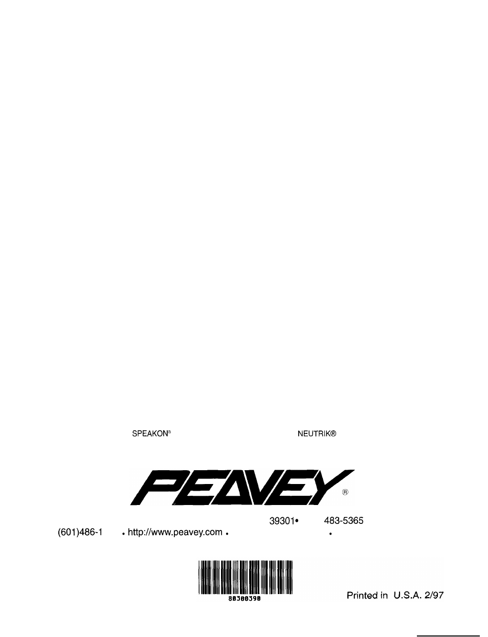 Aol keyword: peavey | Peavey CS 8OOX User Manual | Page 28 / 28