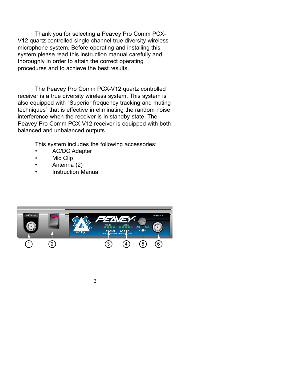 Peavey PCX-V12 User Manual | Page 3 / 24