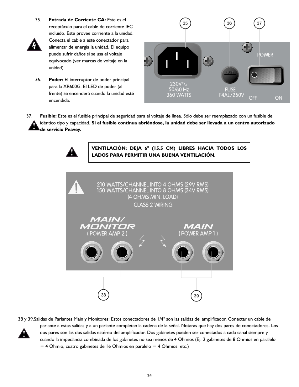 Peavey XR 600G User Manual | Page 24 / 44