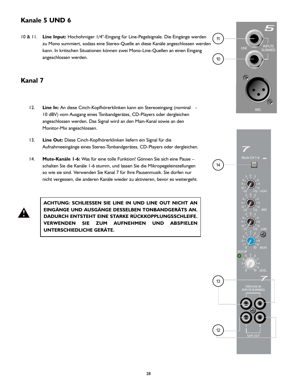 Kanal 7 kanale 5 und 6 | Peavey XR 600G User Manual | Page 28 / 44