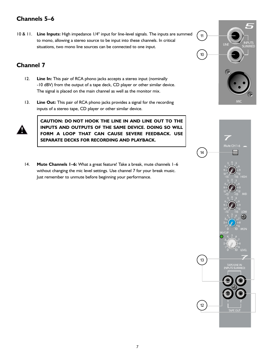 Channel 7 channels 5–6 | Peavey XR 600G User Manual | Page 7 / 44