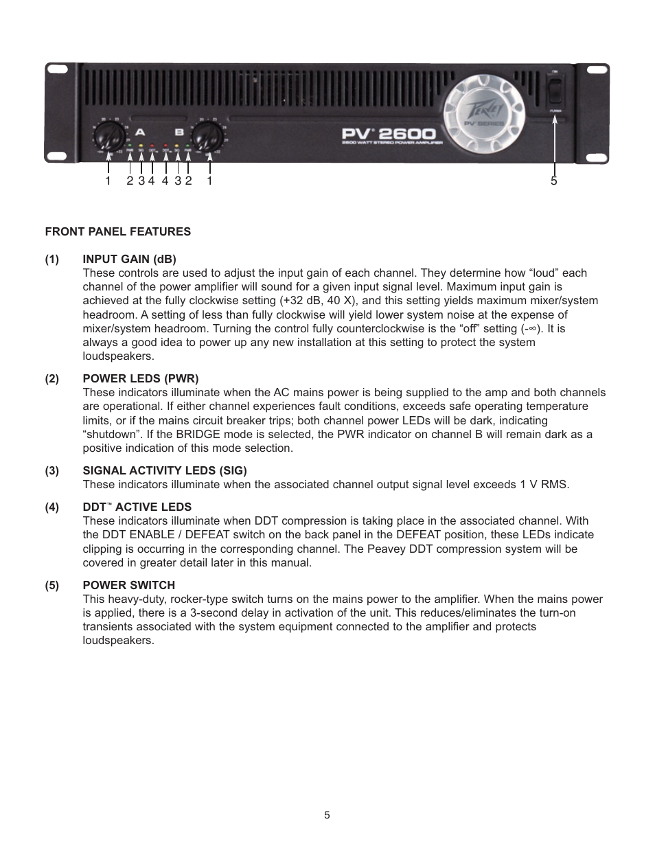 Peavey PV 1500 User Manual | Page 5 / 32