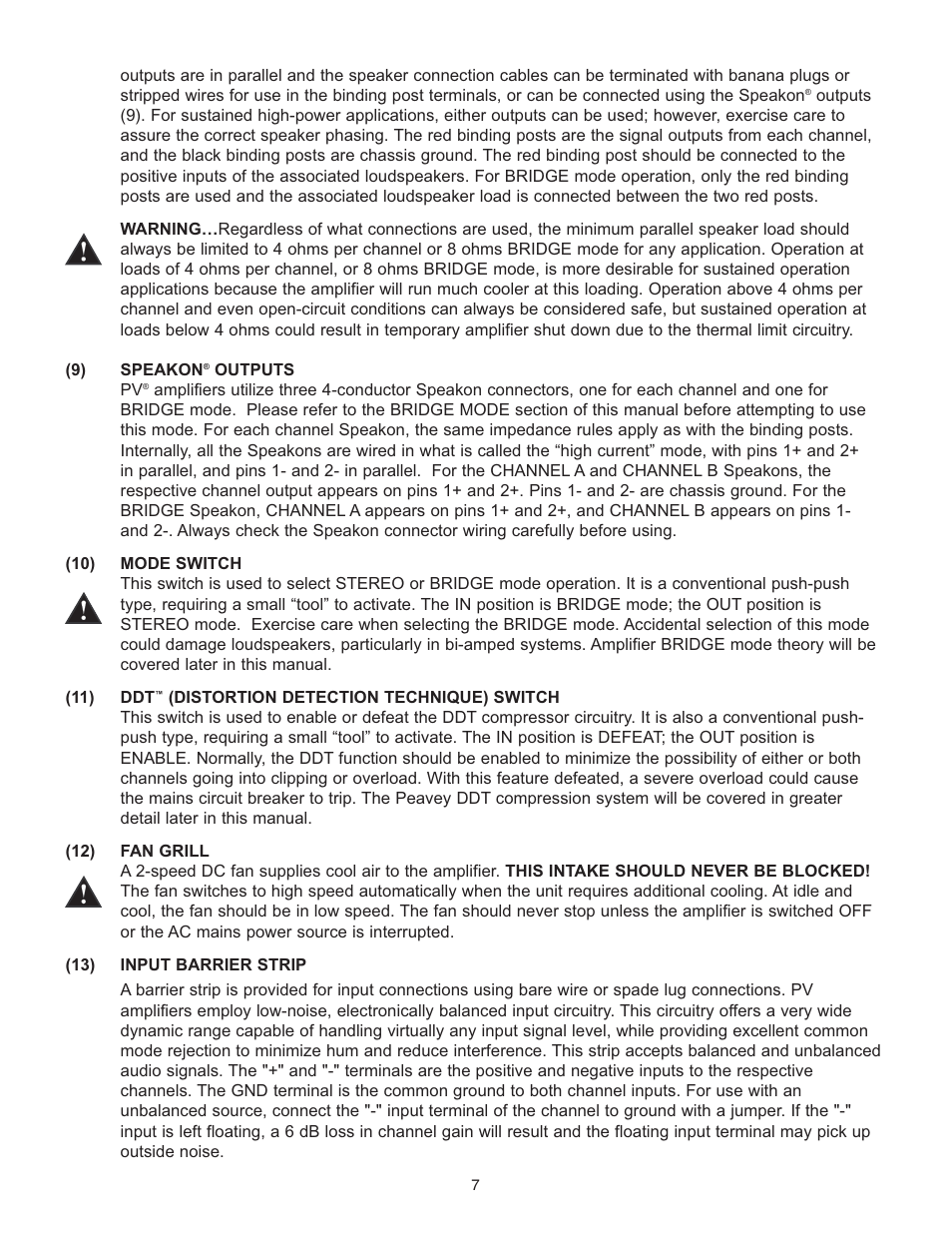 Peavey PV 1500 User Manual | Page 7 / 32