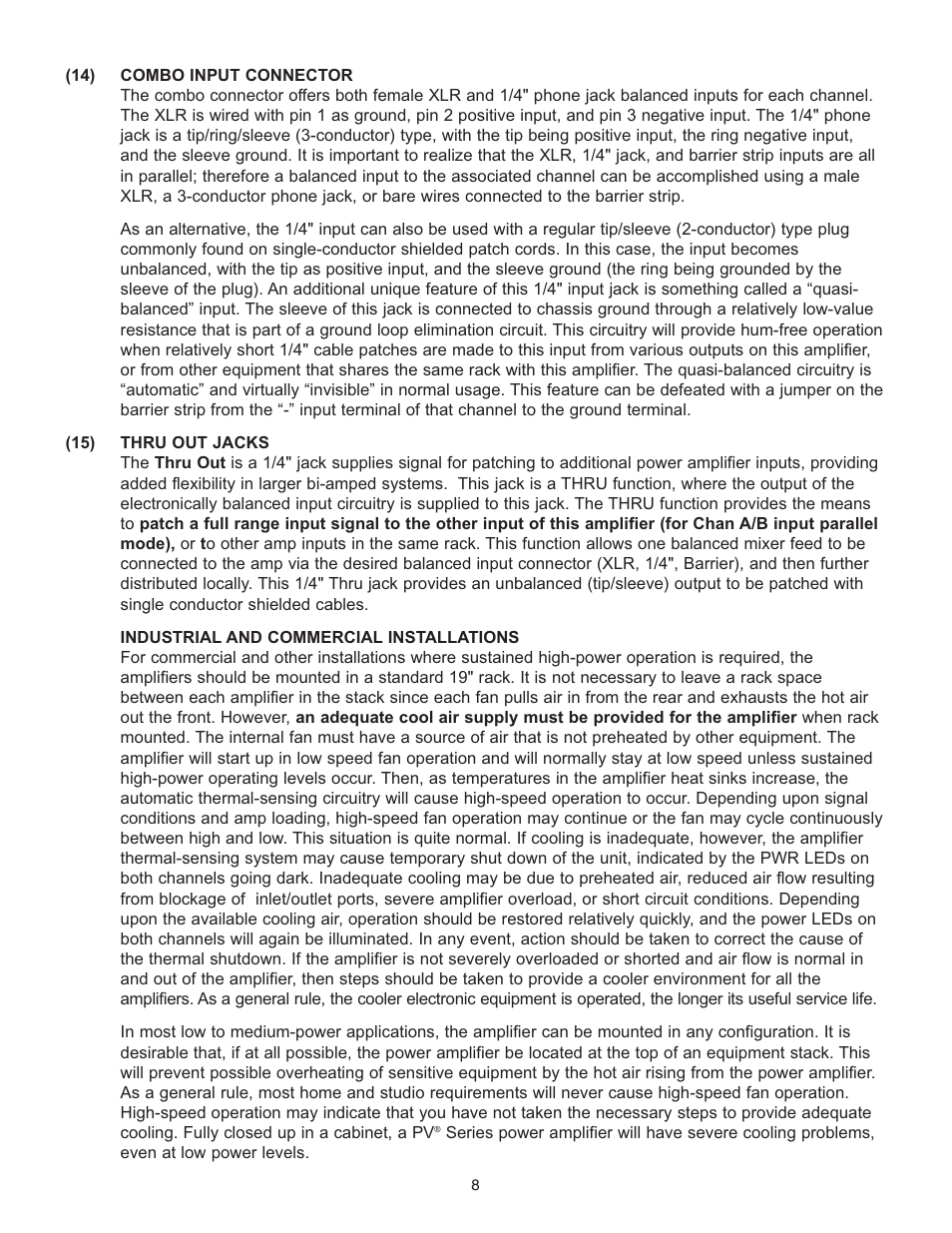 Peavey PV 1500 User Manual | Page 8 / 32