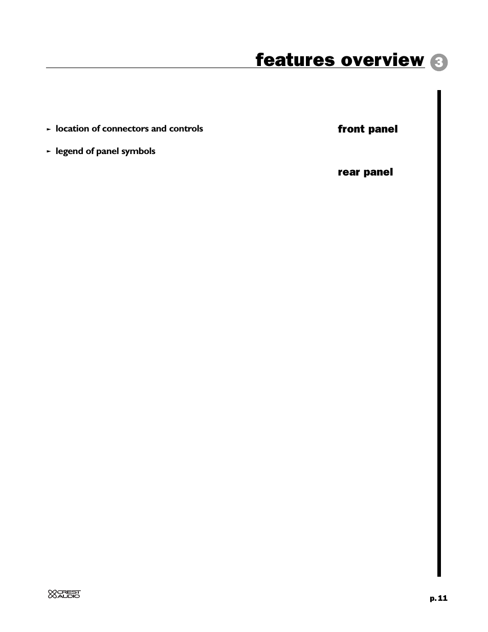 Features overview | Peavey 8002 User Manual | Page 13 / 42