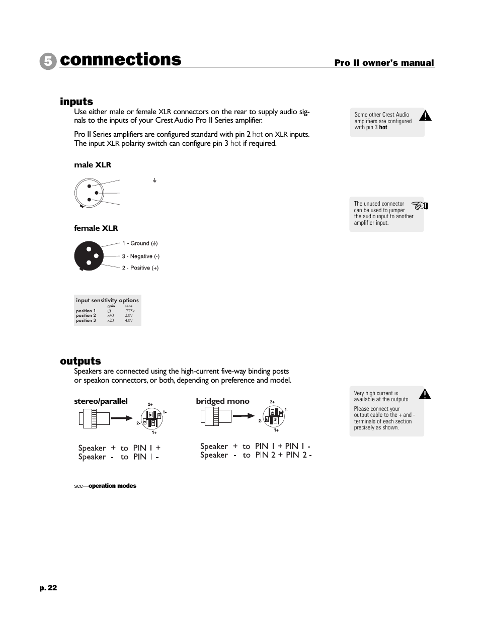 Connnections, Inputs, Outputs | Peavey 8002 User Manual | Page 24 / 42