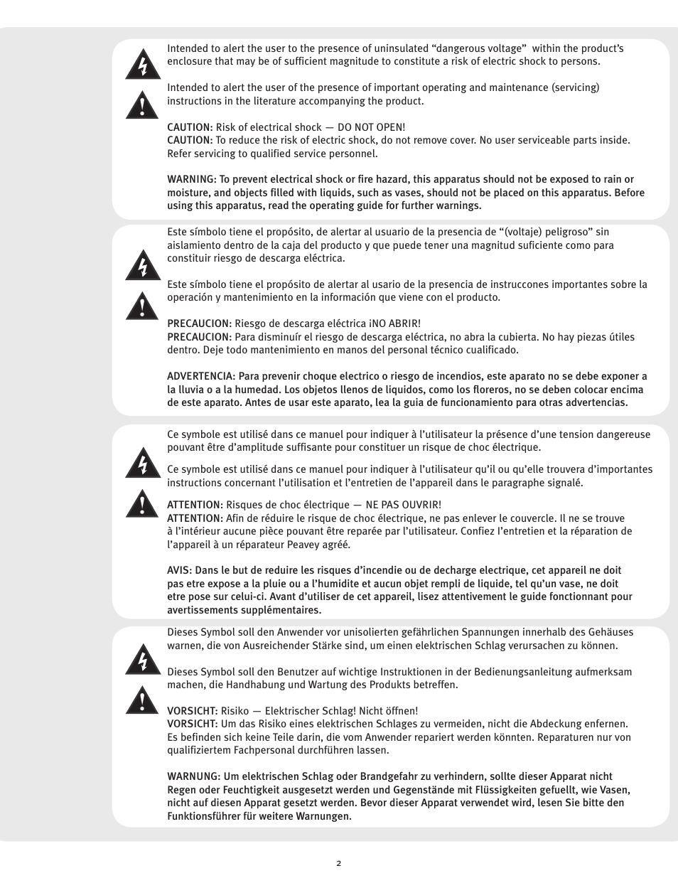 Peavey 23XO User Manual | Page 2 / 40
