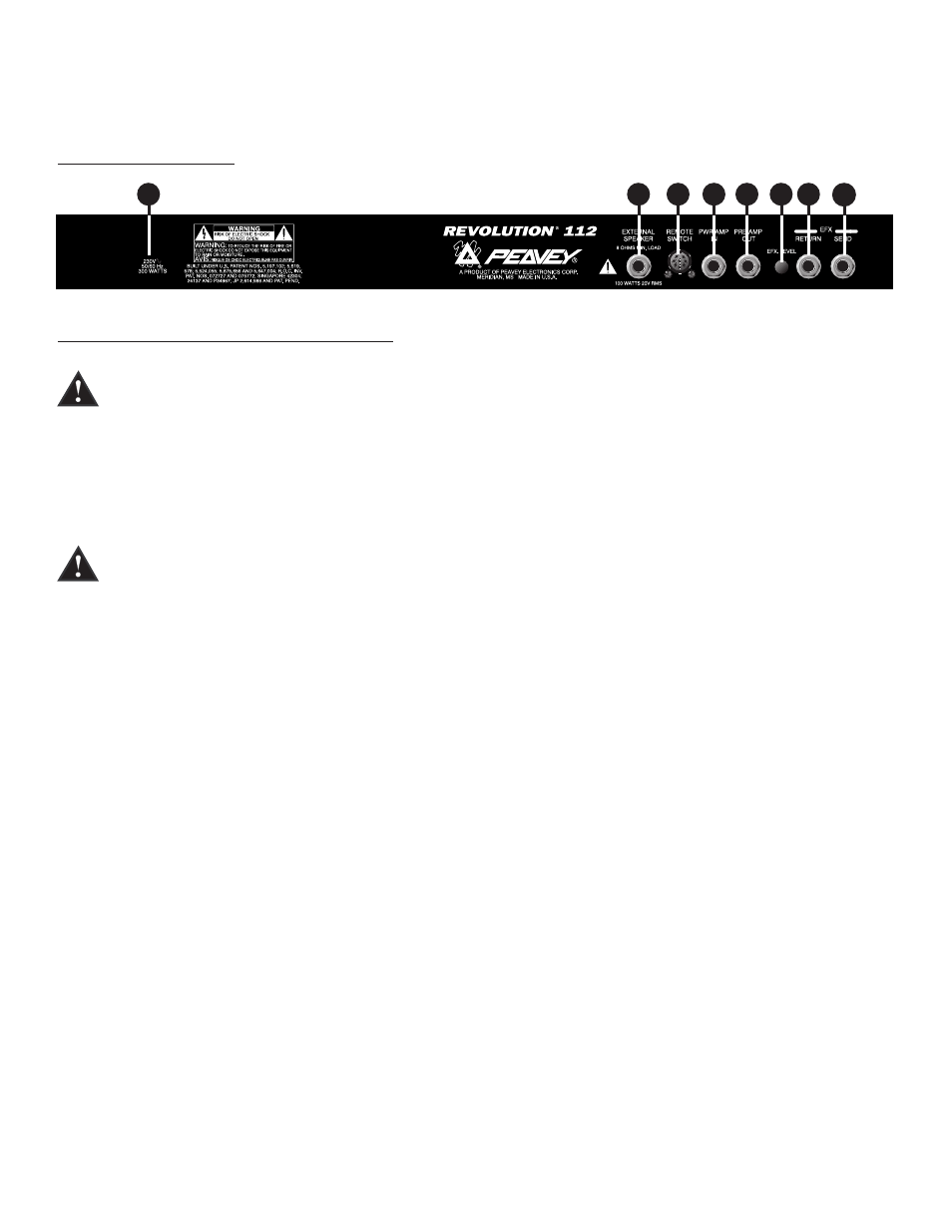 Peavey Revolution 112 TransTube Series User Manual | Page 11 / 23