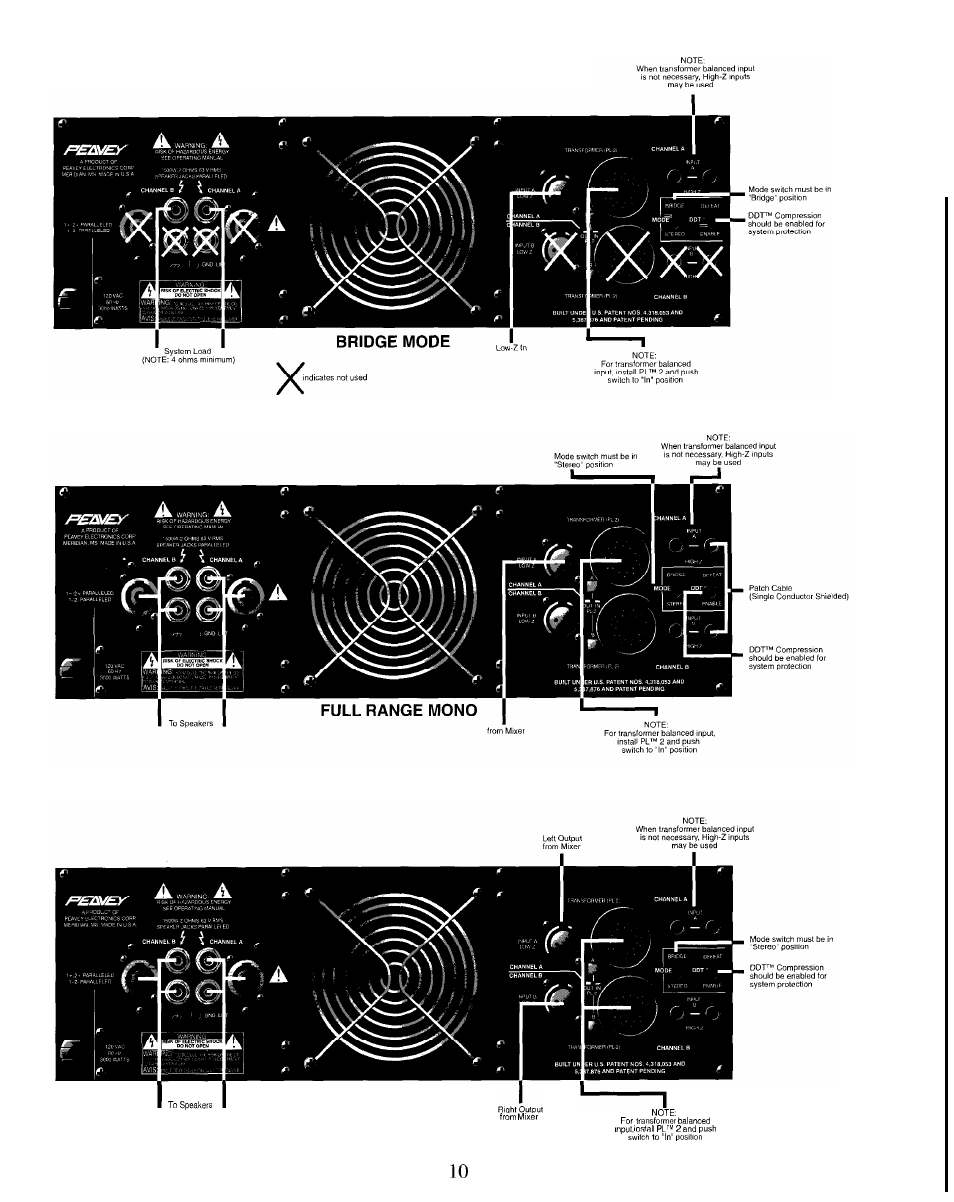 Wiring diagrams | Peavey CS-G series User Manual | Page 10 / 28