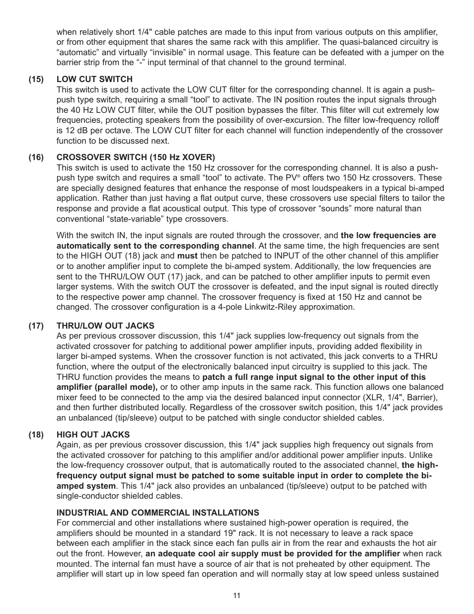 Peavey PV Series User Manual | Page 11 / 40