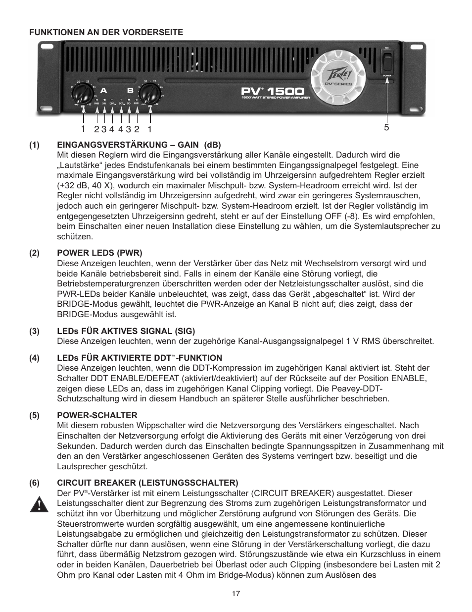 Peavey PV Series User Manual | Page 17 / 40