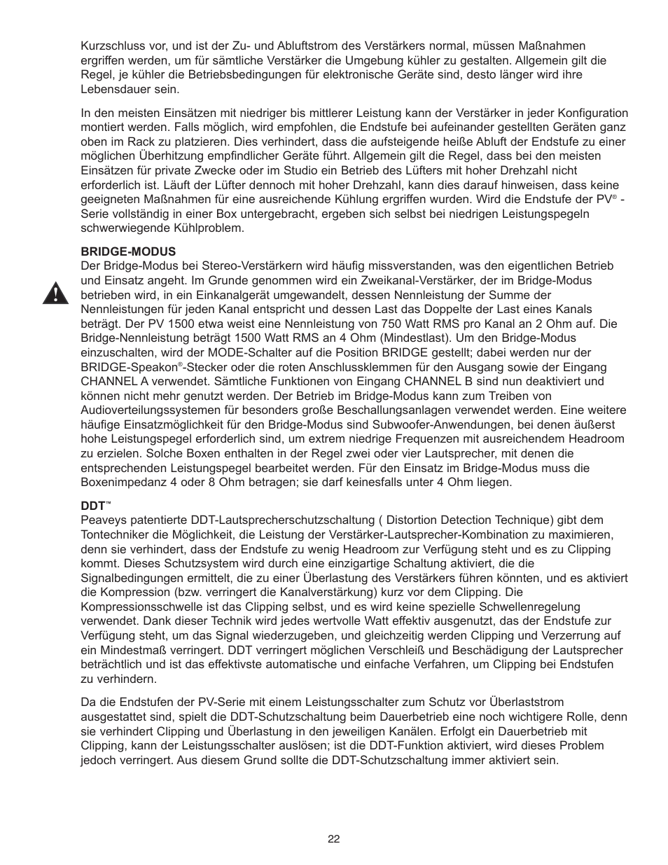 Peavey PV Series User Manual | Page 22 / 40