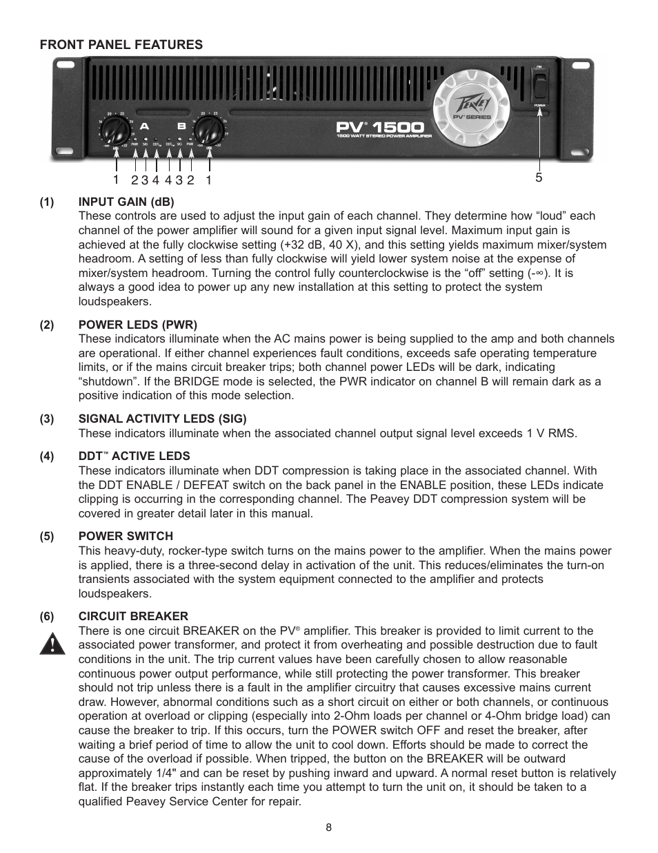 Peavey PV Series User Manual | Page 8 / 40