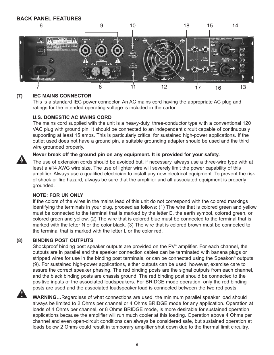 Peavey PV Series User Manual | Page 9 / 40
