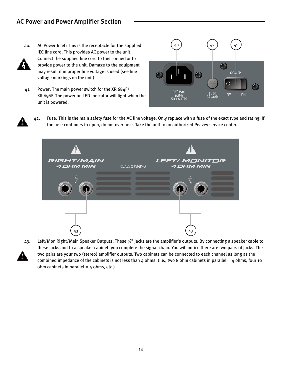 Peavey XR 684F User Manual | Page 14 / 64
