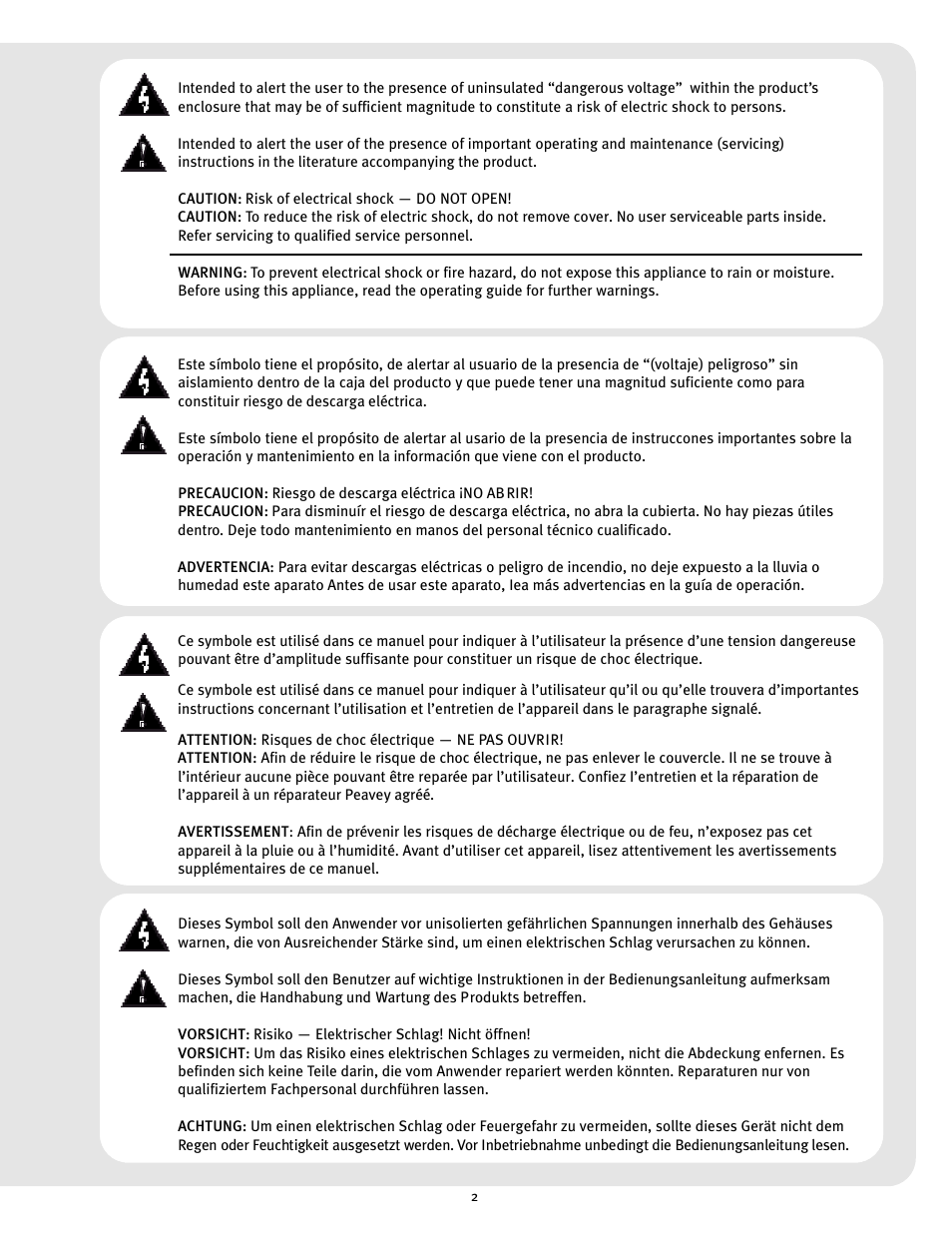 Peavey XR 684F User Manual | Page 2 / 64