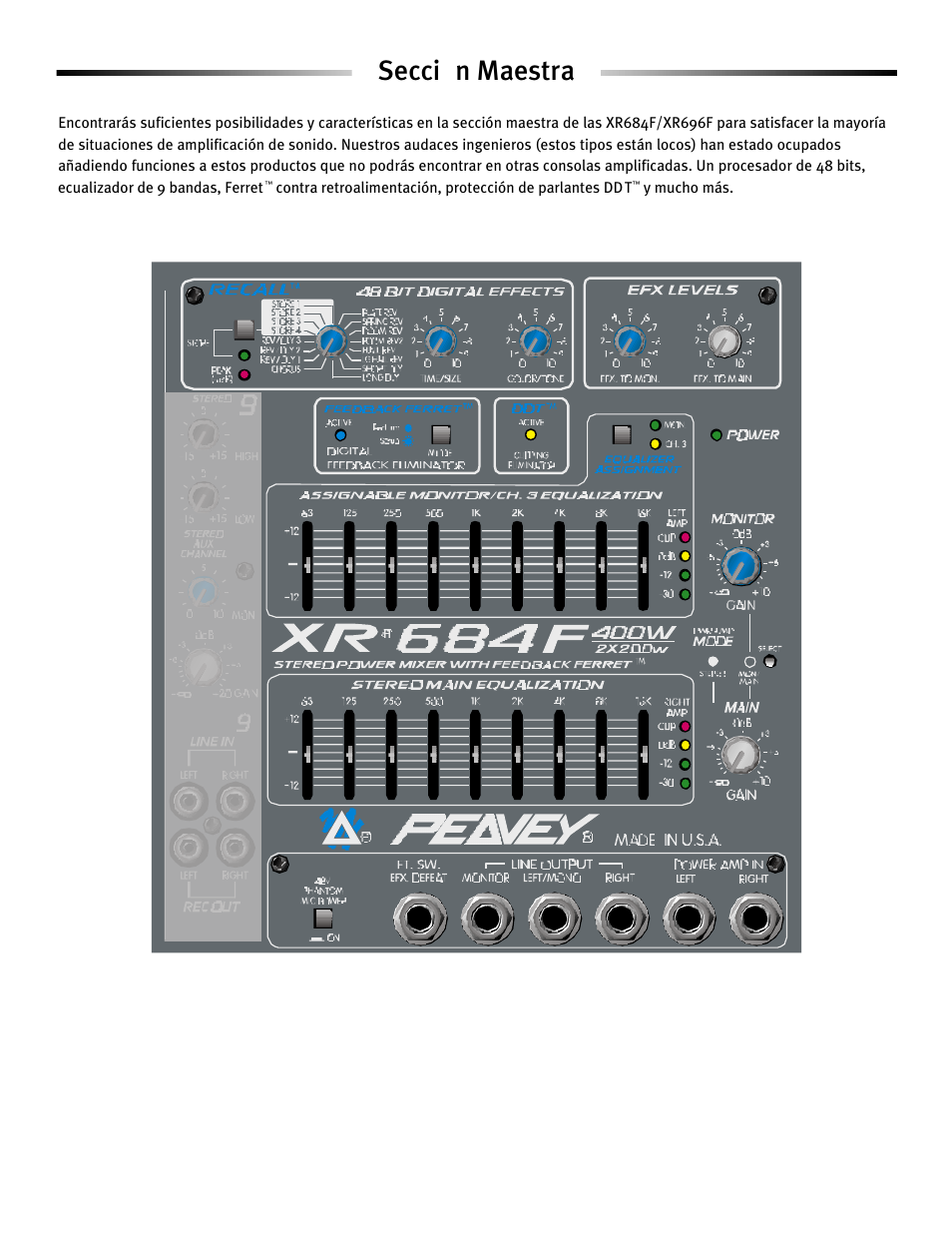 Sección maestra | Peavey XR 684F User Manual | Page 26 / 64