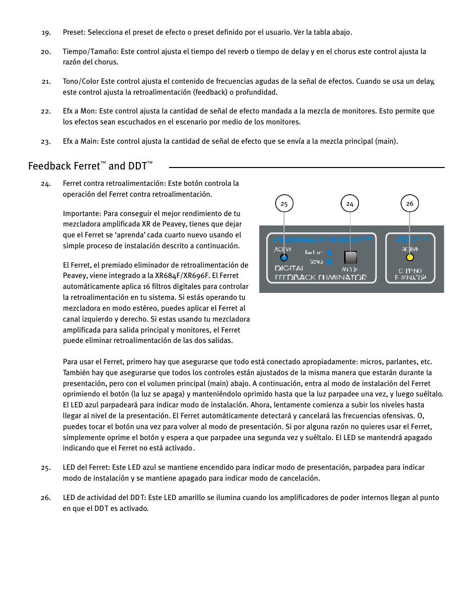 Feedback ferret, And ddt | Peavey XR 684F User Manual | Page 28 / 64