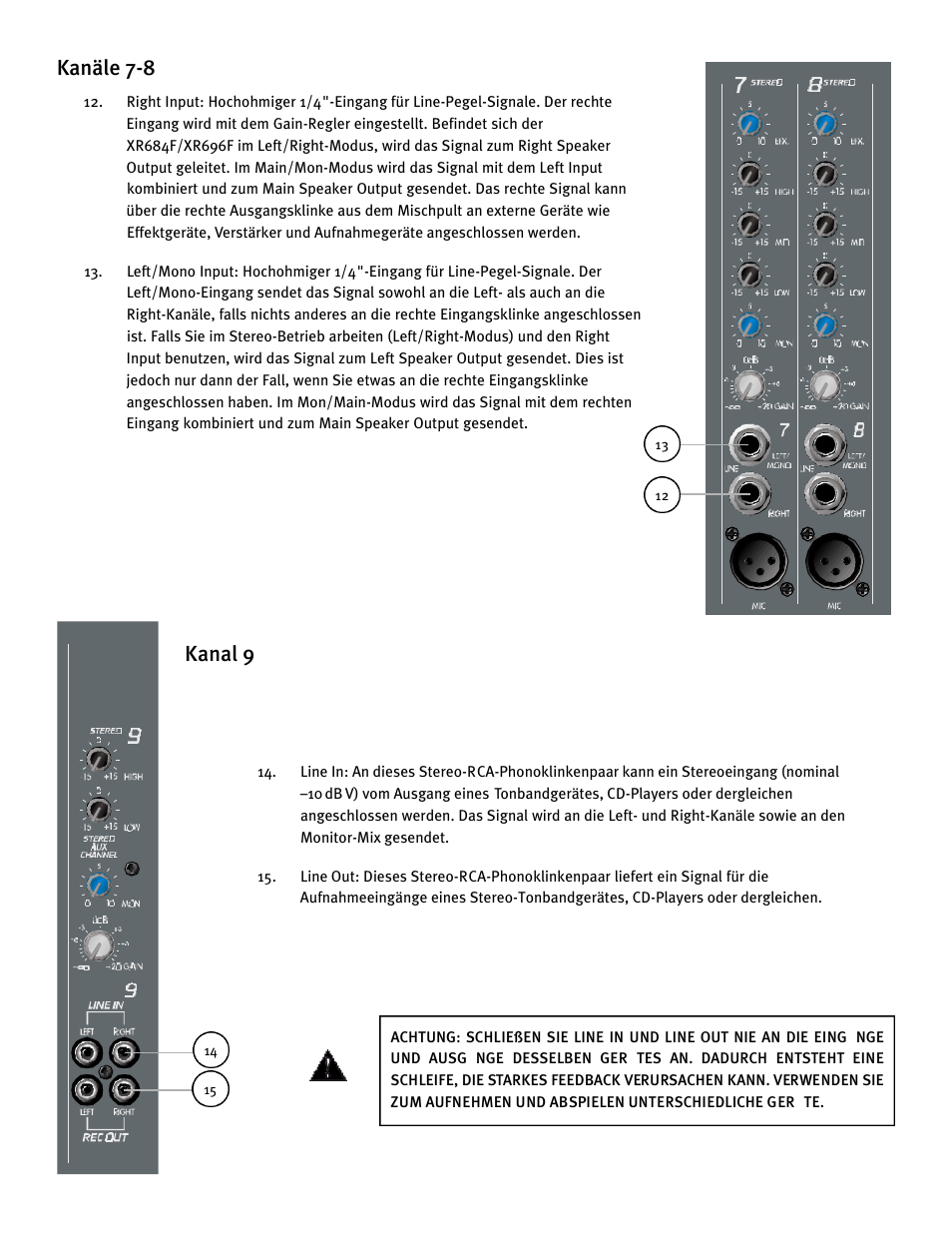 Kanäle 7-8 kanal 9 | Peavey XR 684F User Manual | Page 39 / 64