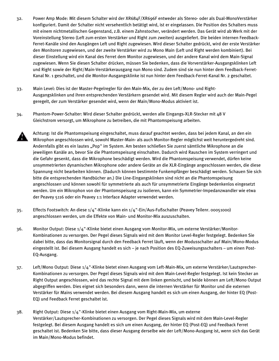 Peavey XR 684F User Manual | Page 44 / 64