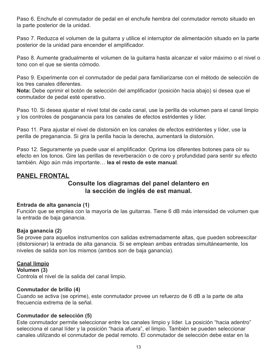 Peavey TransChorus 210 User Manual | Page 13 / 32