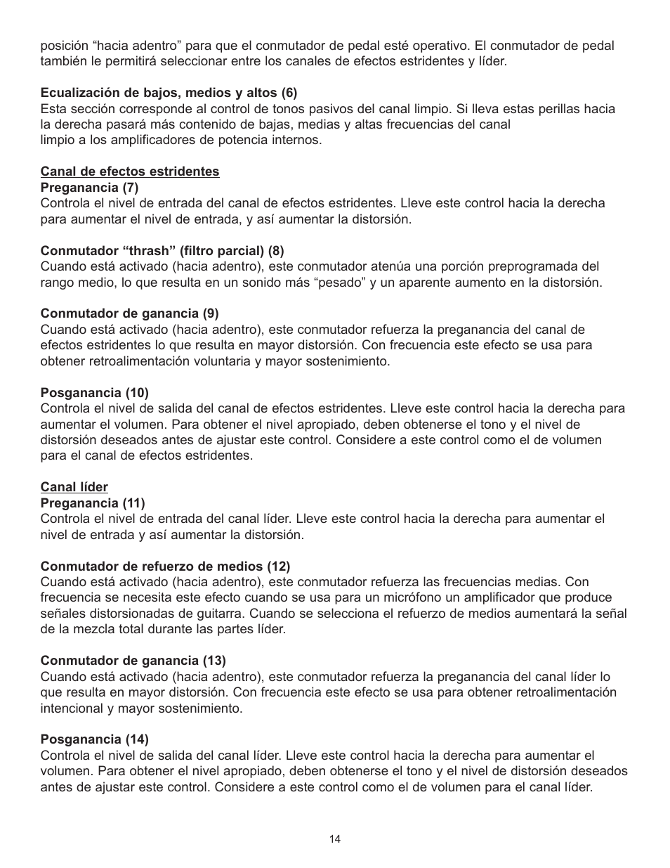 Peavey TransChorus 210 User Manual | Page 14 / 32