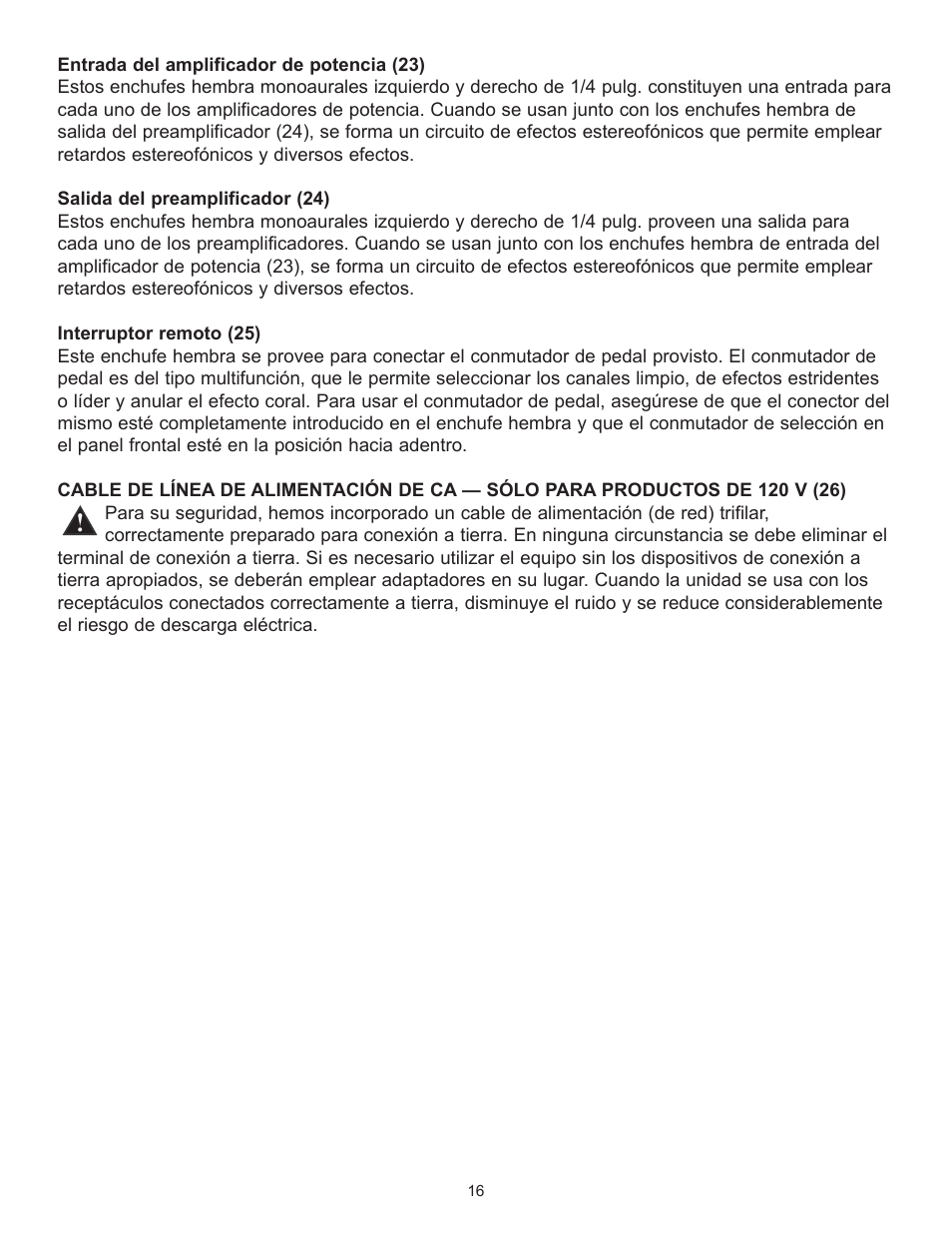 Peavey TransChorus 210 User Manual | Page 16 / 32