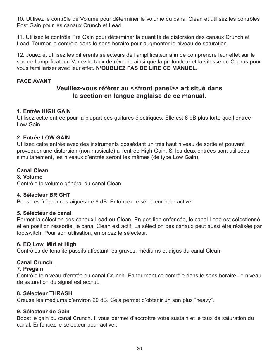 Peavey TransChorus 210 User Manual | Page 20 / 32