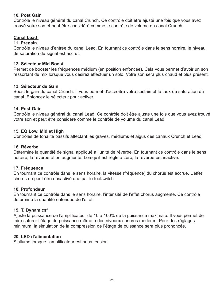Peavey TransChorus 210 User Manual | Page 21 / 32
