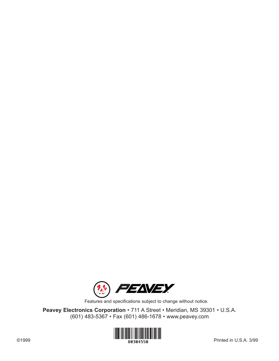 Peavey TransChorus 210 User Manual | Page 32 / 32