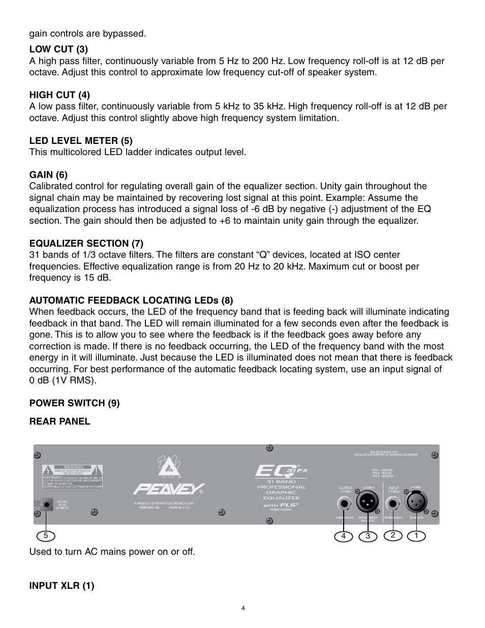 Peavey 31FX User Manual | Page 4 / 20