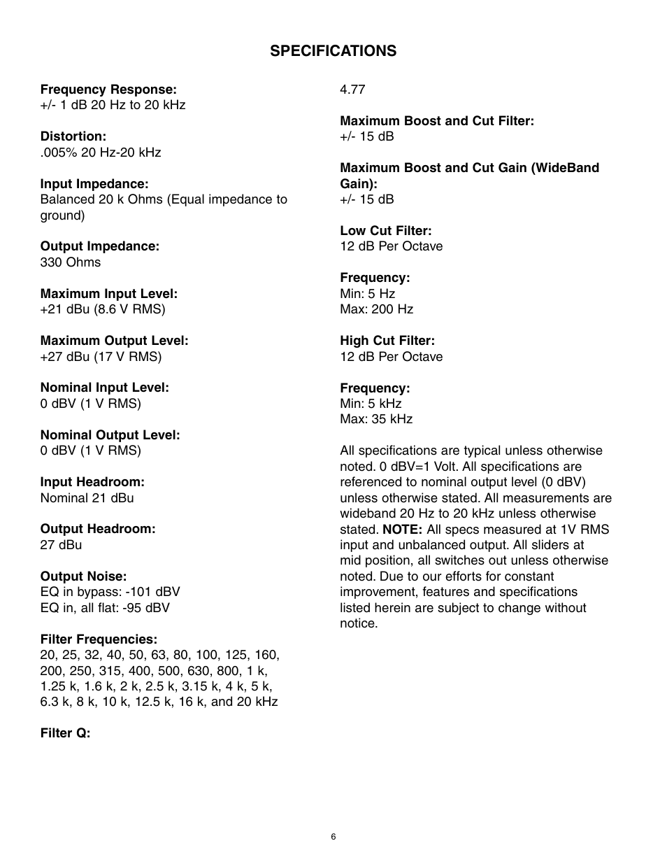 Peavey 31FX User Manual | Page 6 / 20