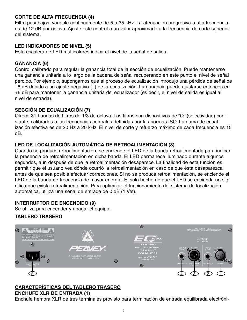 Peavey 31FX User Manual | Page 8 / 20