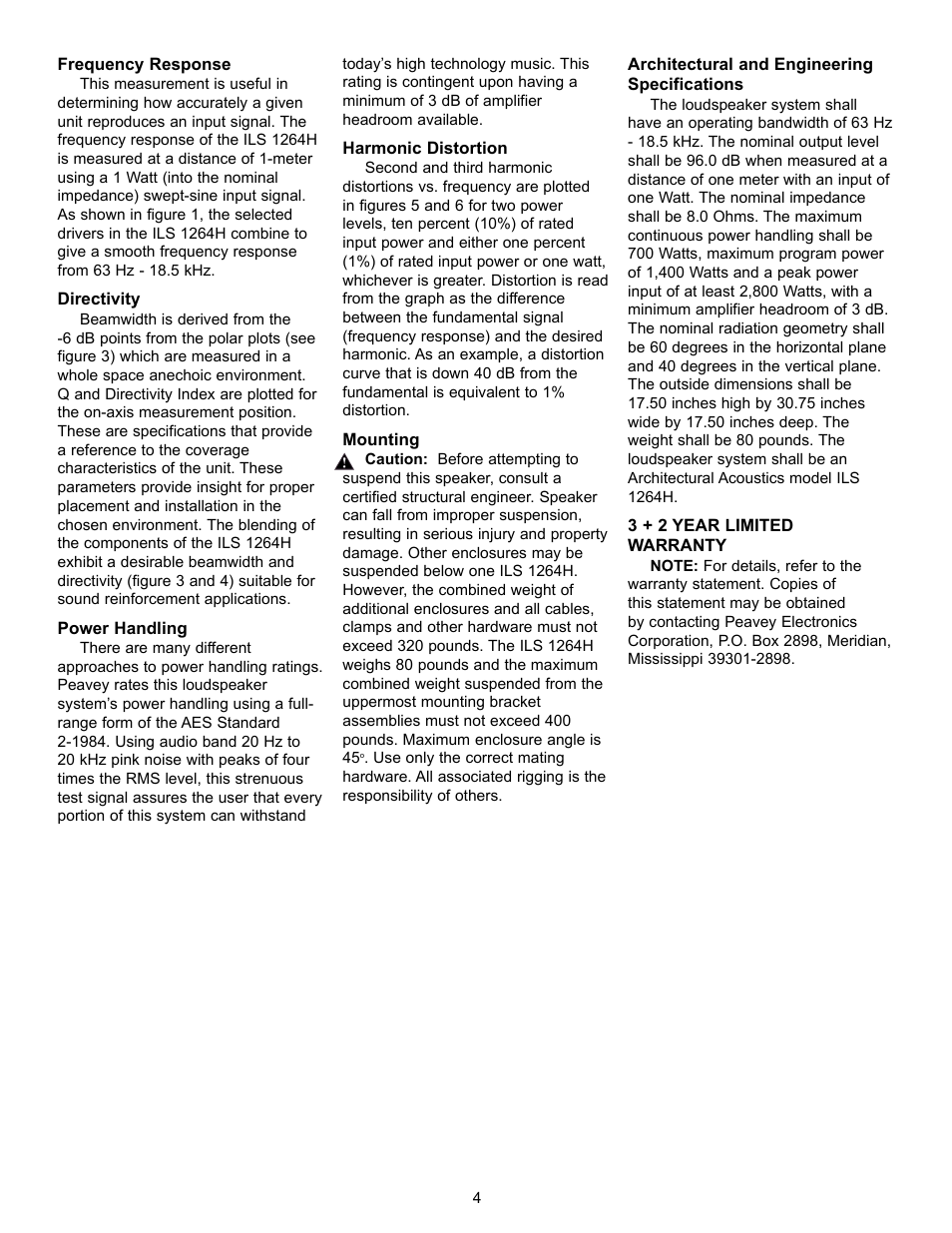 Peavey ILS 1264 H User Manual | Page 4 / 12