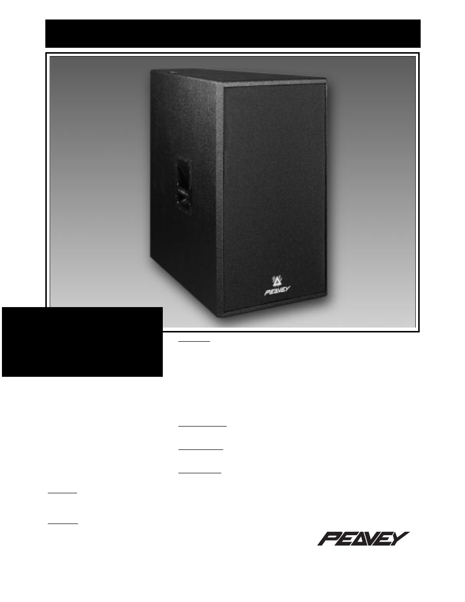 Peavey DTH 4115 User Manual | 16 pages