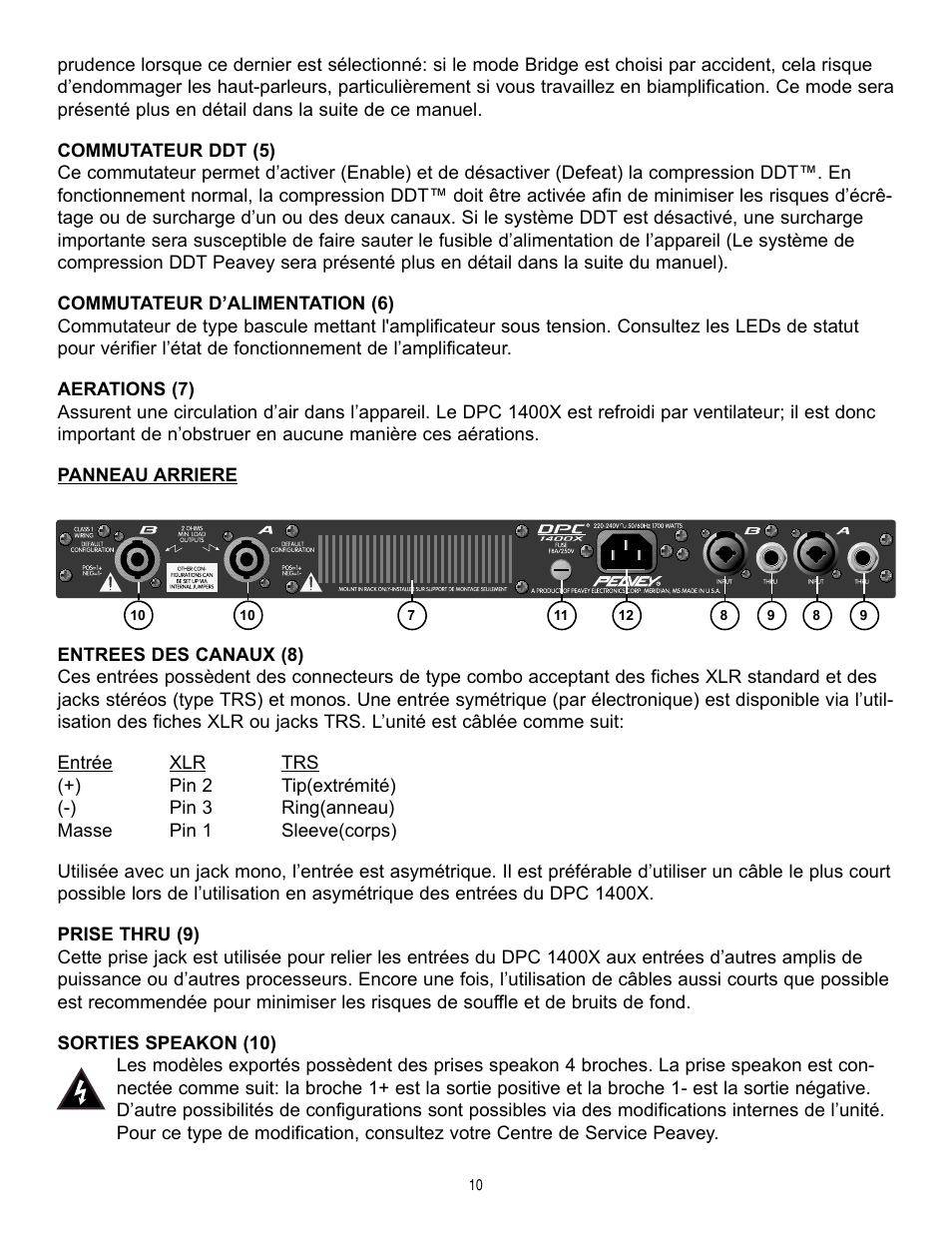 Peavey DPC 1400X User Manual | Page 10 / 28