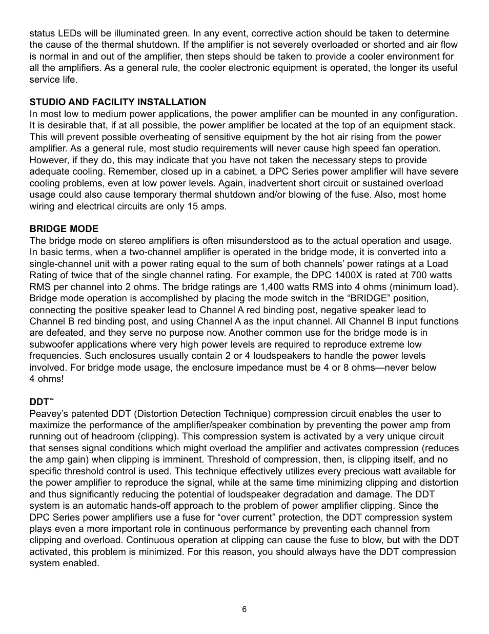 Peavey DPC 1400X User Manual | Page 6 / 28