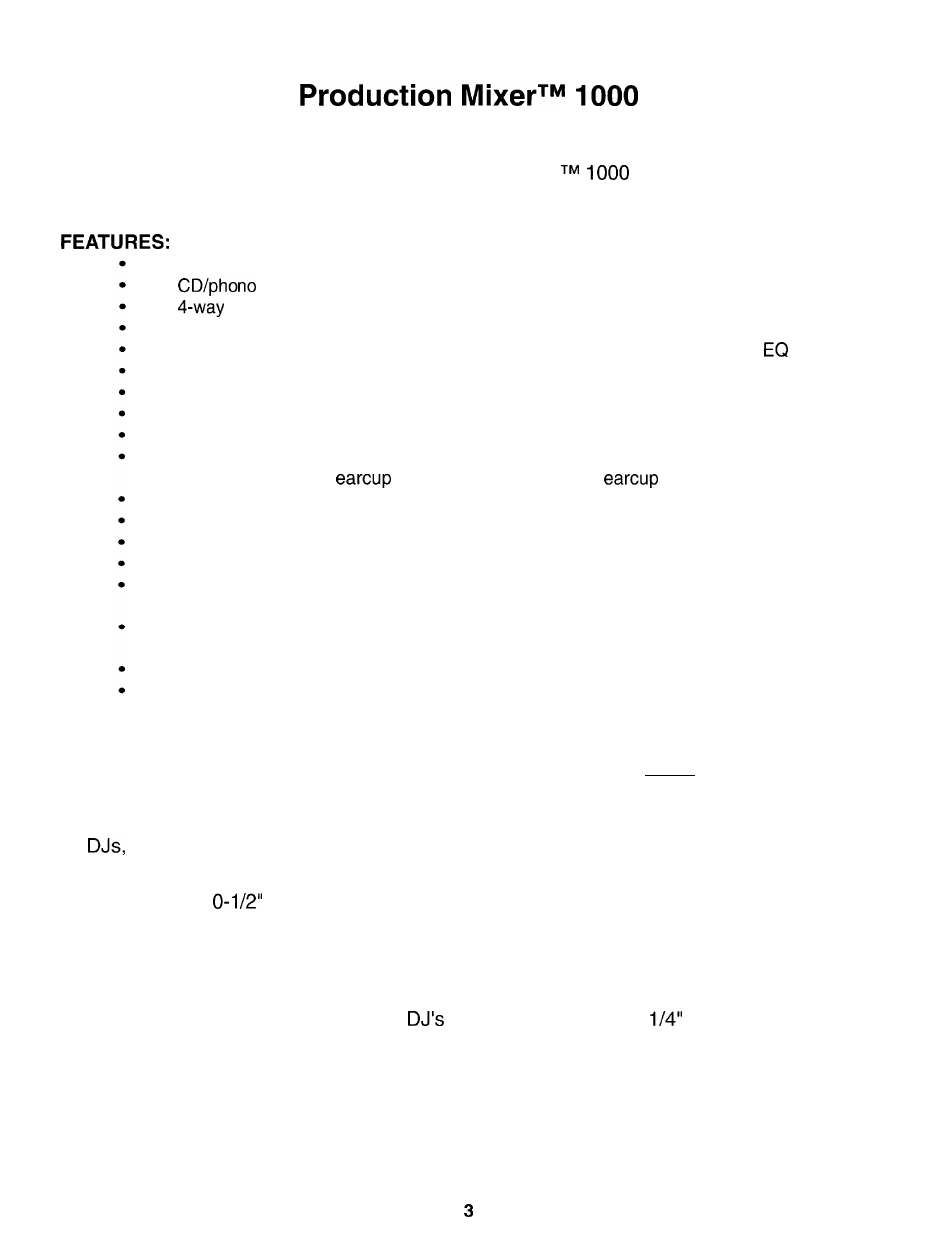 Peavey 1000 User Manual | Page 3 / 16