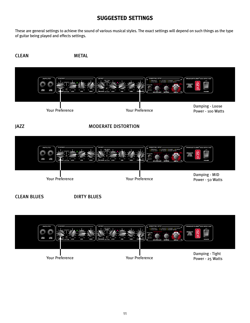 Peavey TransTube 100 EFX User Manual | Page 11 / 48