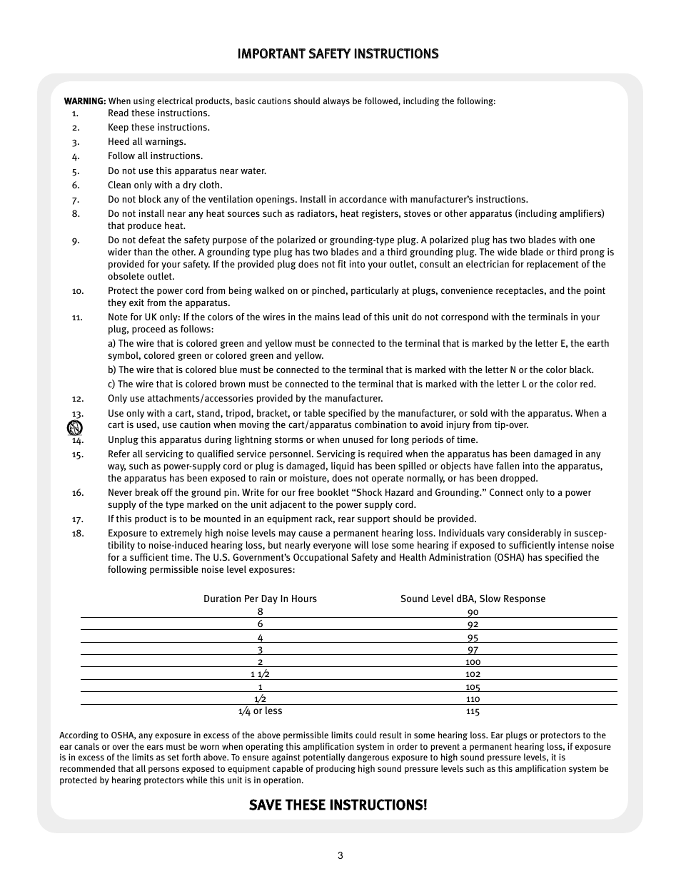 Peavey TransTube 100 EFX User Manual | Page 3 / 48