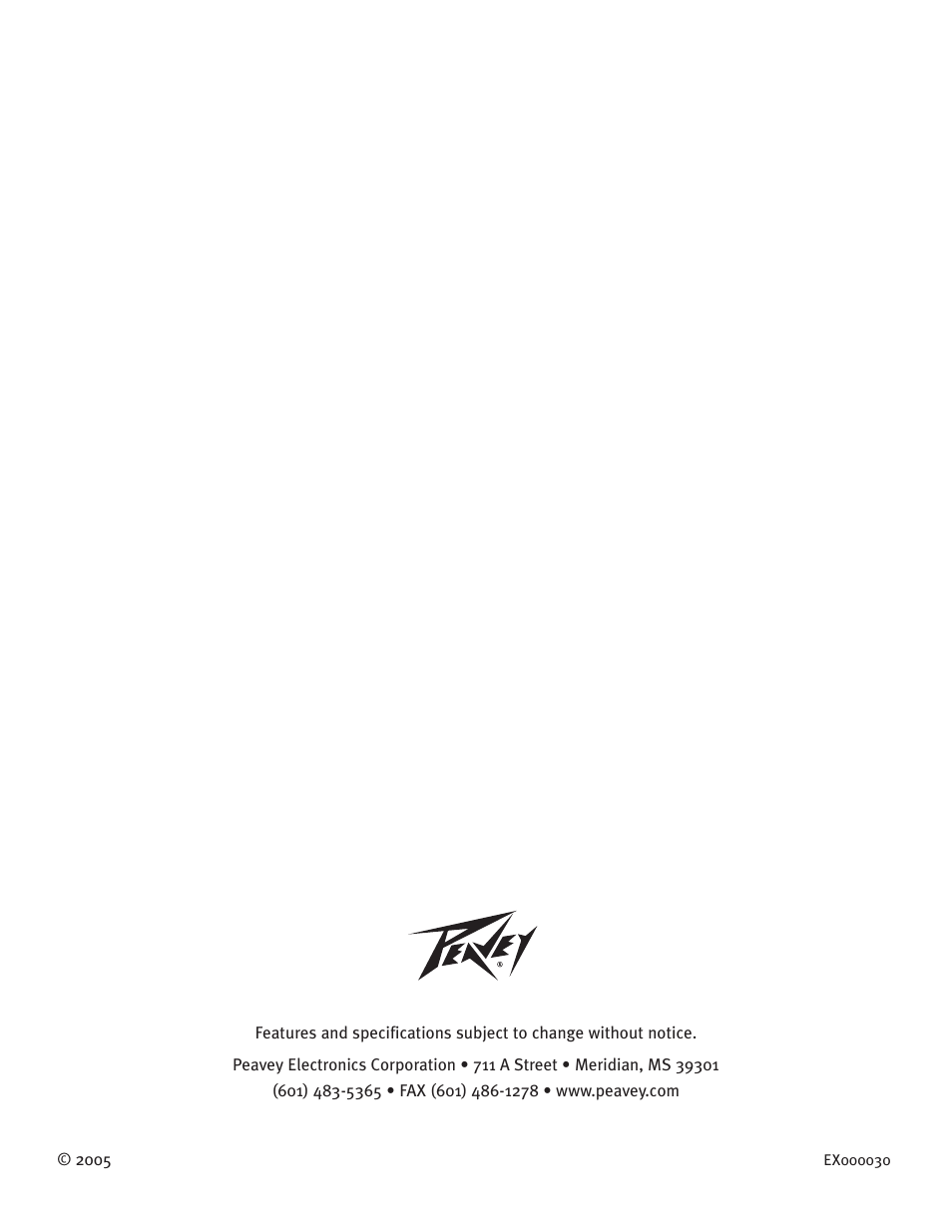 Peavey PV 20 User Manual | Page 48 / 48