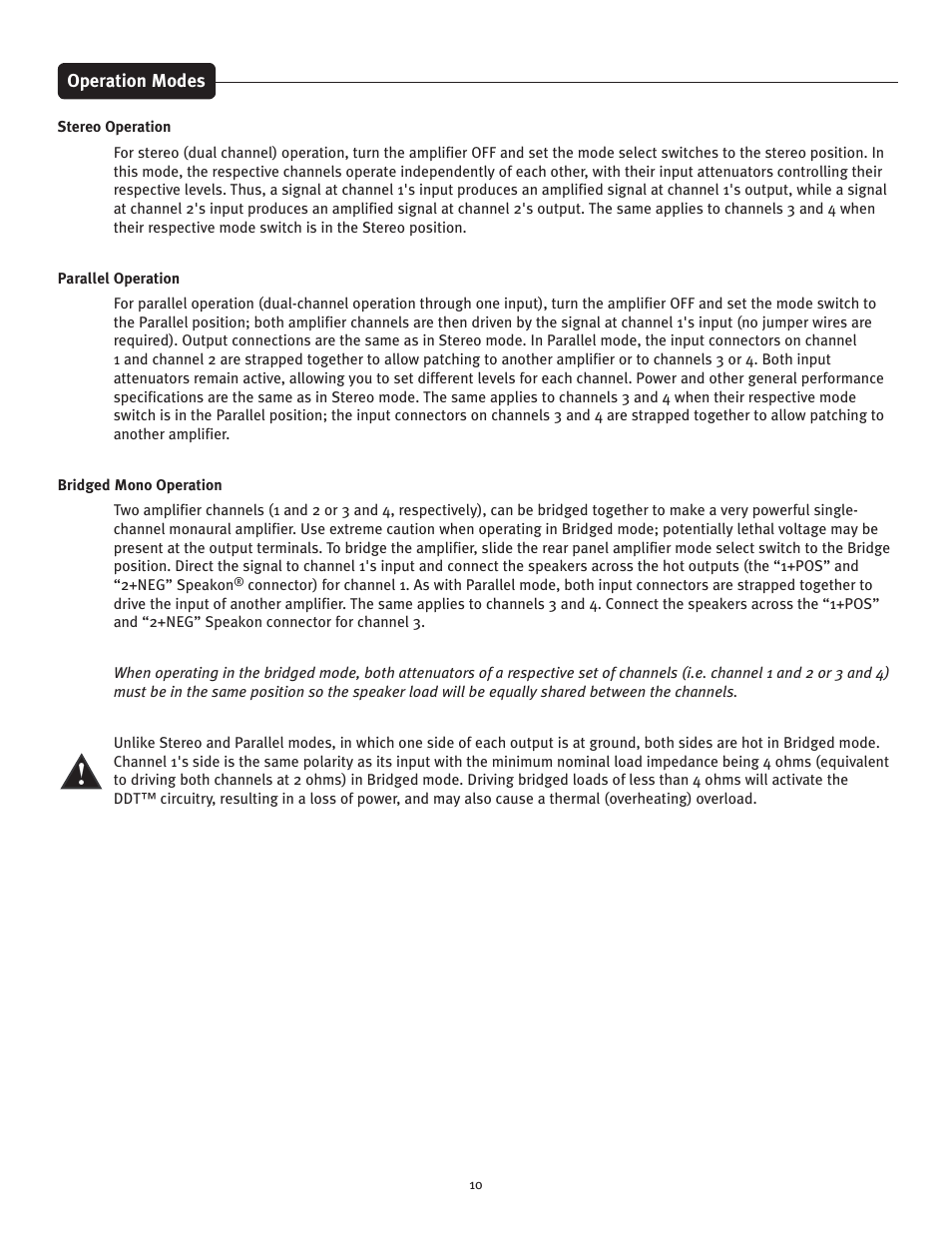 Peavey CS 800x4 User Manual | Page 10 / 52