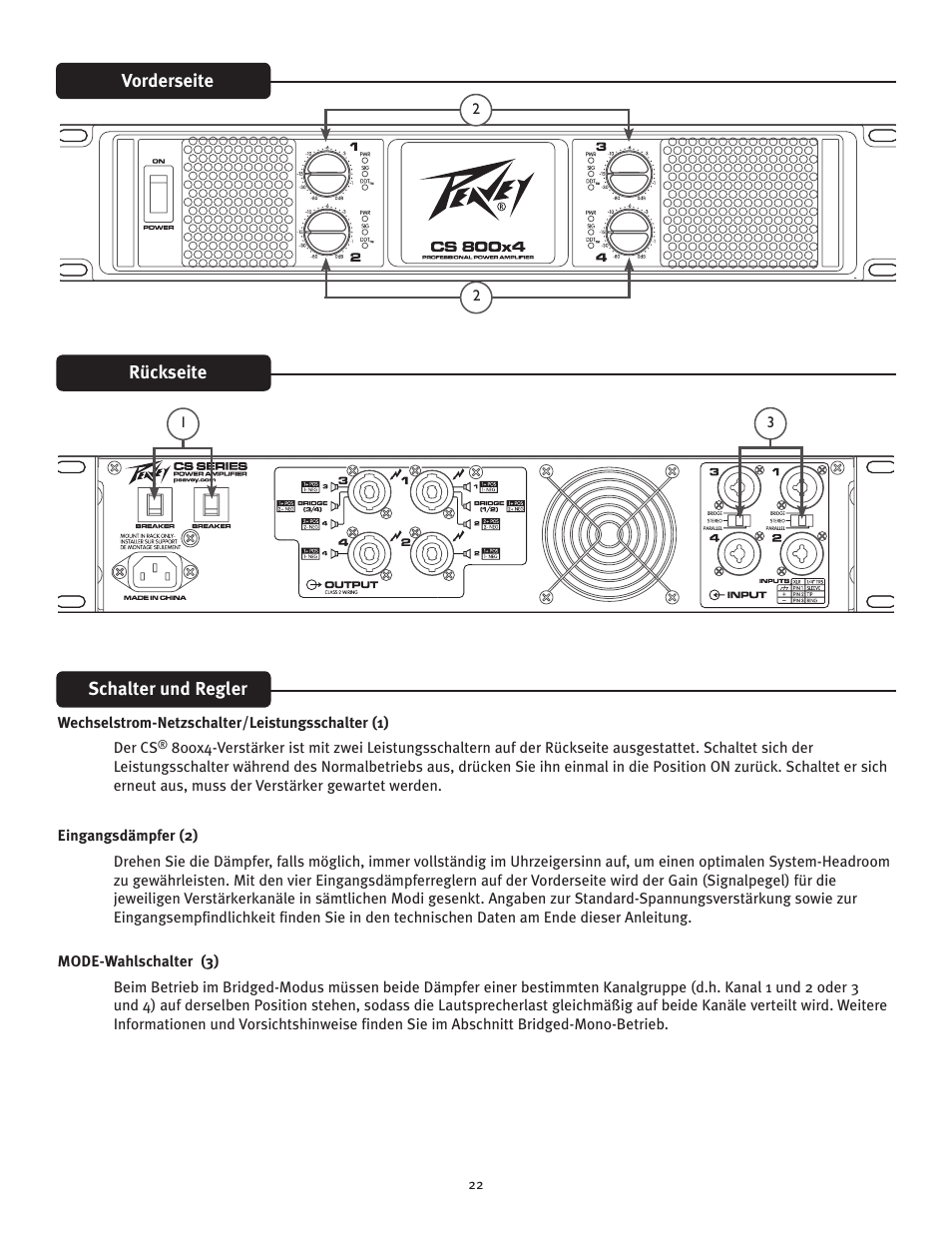 Peavey CS 800x4 User Manual | Page 22 / 52